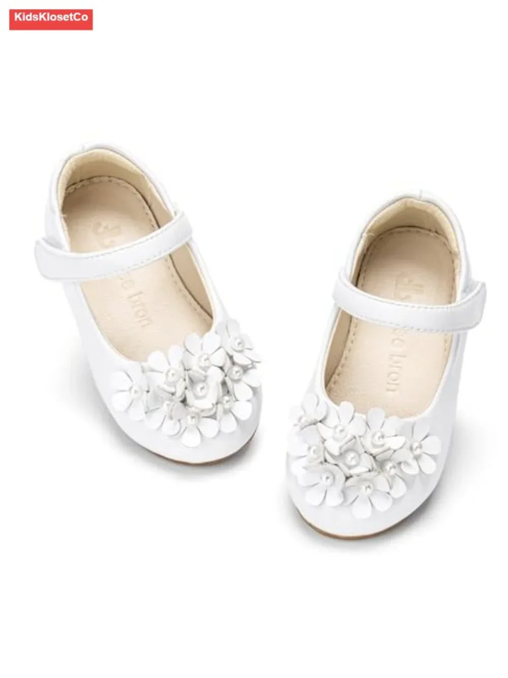 Toddler Mary Janes Ballet Dress Flats Flower Girl Sparkly Pearl Shoes